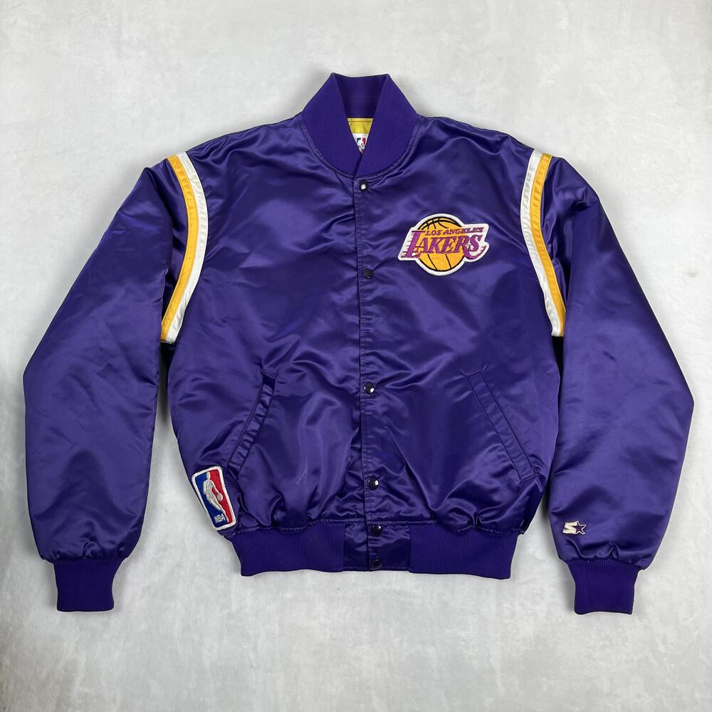 Vintage Los Angeles Lakers Starter Satin Jacket Mens XL Magic Johnson Autograph